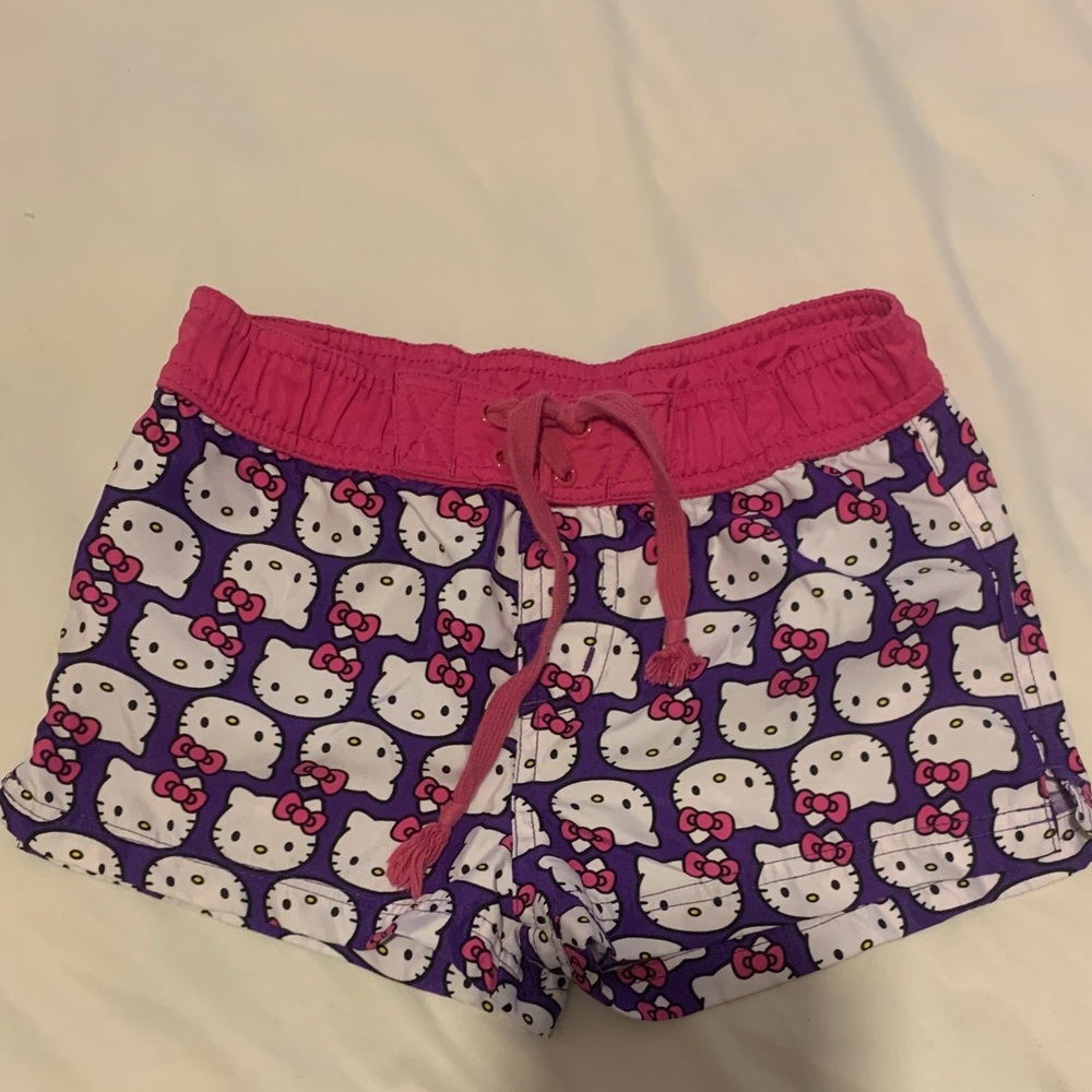 Hello Kitty Kids Shorts - Pink and Purple Pattern